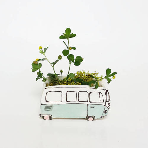 Simply Sweet Classic Car-Inspired Ceramic Planters Adorable and nostalgic, ceramicist Julie Ric