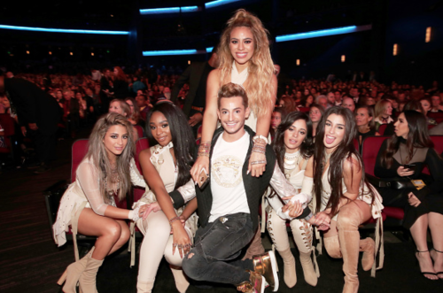 Fifth Harmony with Frankie Grande at the 2016 American Music Awards 