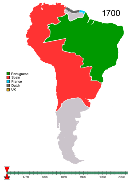 the borders of South America over time