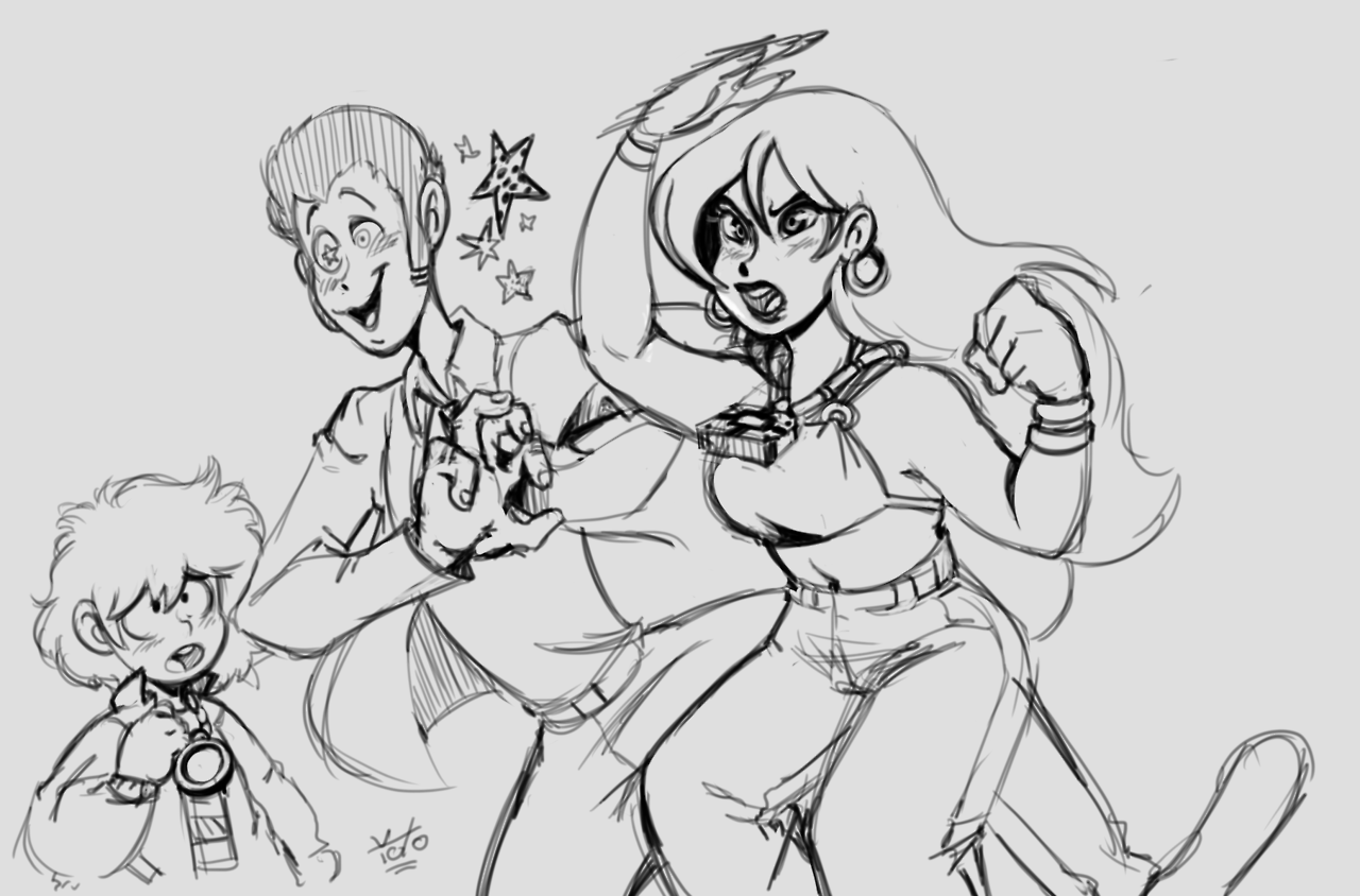 yotomore:Lewd Toonami doodles. Michiko &amp; Hatchin still remains one of my