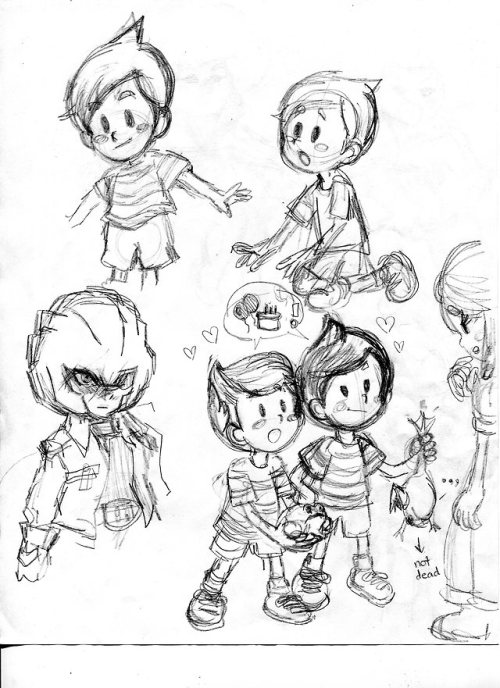 thespywholovedyou: Assortement of MOTHER3/Earthbound drawings