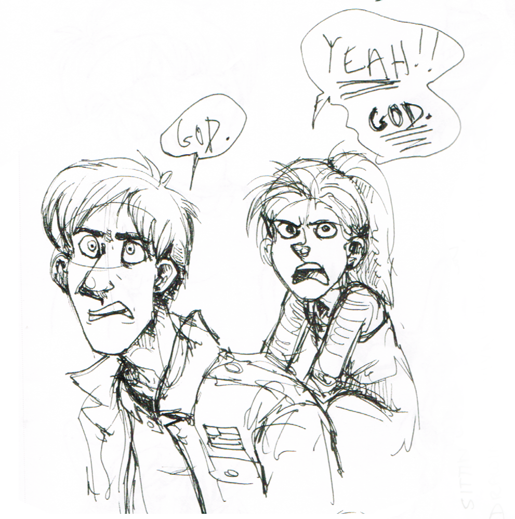 kitbits:  A few assorted James and Laura doodles. I actually have a whole lot of