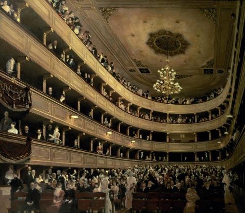 highvictoriana: Auditorium of the Old Castle Theater by Gustav Klimt, 1888.