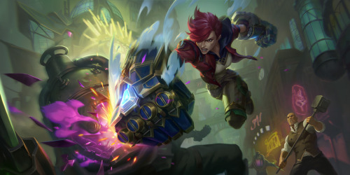 aurelion-solar:Arcane Vi & Jinx - Legends of Runeterra Splash Art