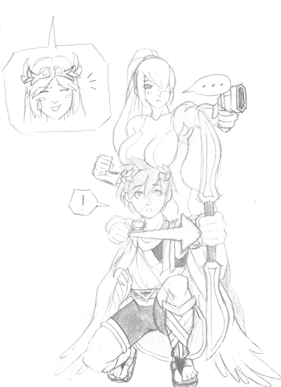 beastmegs:  Pit and Samus by LordByrand