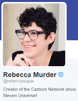 spookyeddy:  spookyeddy:  everyone on twitter is changing their display names by adding in halloween puns incorporated into their names and then rebecca sugar just puts “murder” on hers   