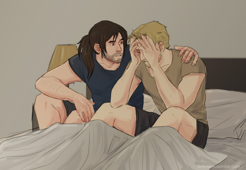 hvit-ravn:  modern au by kaci and minu <3 original here ‘are you alright? fili? fili!’ ‘i saw this again. everything… trees, blood, the battle…’ ‘i’m here. it’s only a dream. bad dream. and nothing more.’ ‘no… it’s not. i