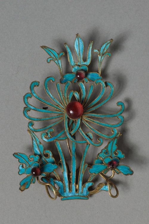 Headdress Ornament, 1800, Cleveland Museum of Art: Chinese ArtSize: Overall: 7.2 x 5.1 cm (2 13/16 x