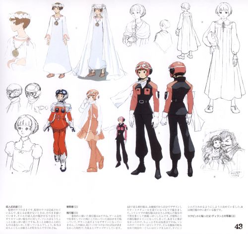 ilikeelderberryicecream:From Turn A Gundam DesignsRolan Cehack, Sochie Heim &amp; kihel Hei