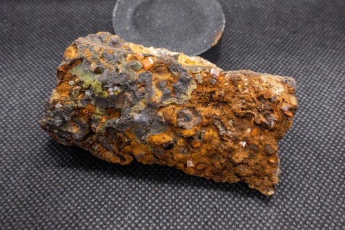 Wulfenite with Mimetite on Galena matrixLocality: Plaka Mines, Plaka, Lavrion District, Attiki 