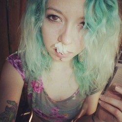 shesmokesjoints:  I love how my lip ring always parts my french inhale