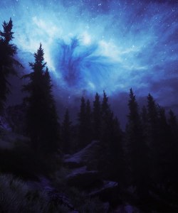 lightfox177:  &ldquo;The wind sang to surge the Heaven’s serenityThe ravens echoed upwards their discord tuneThe old willows watched bowing their rugged headsThe shimmering starlight reflected in my eyesAnd death - the pale spectre carried soul”