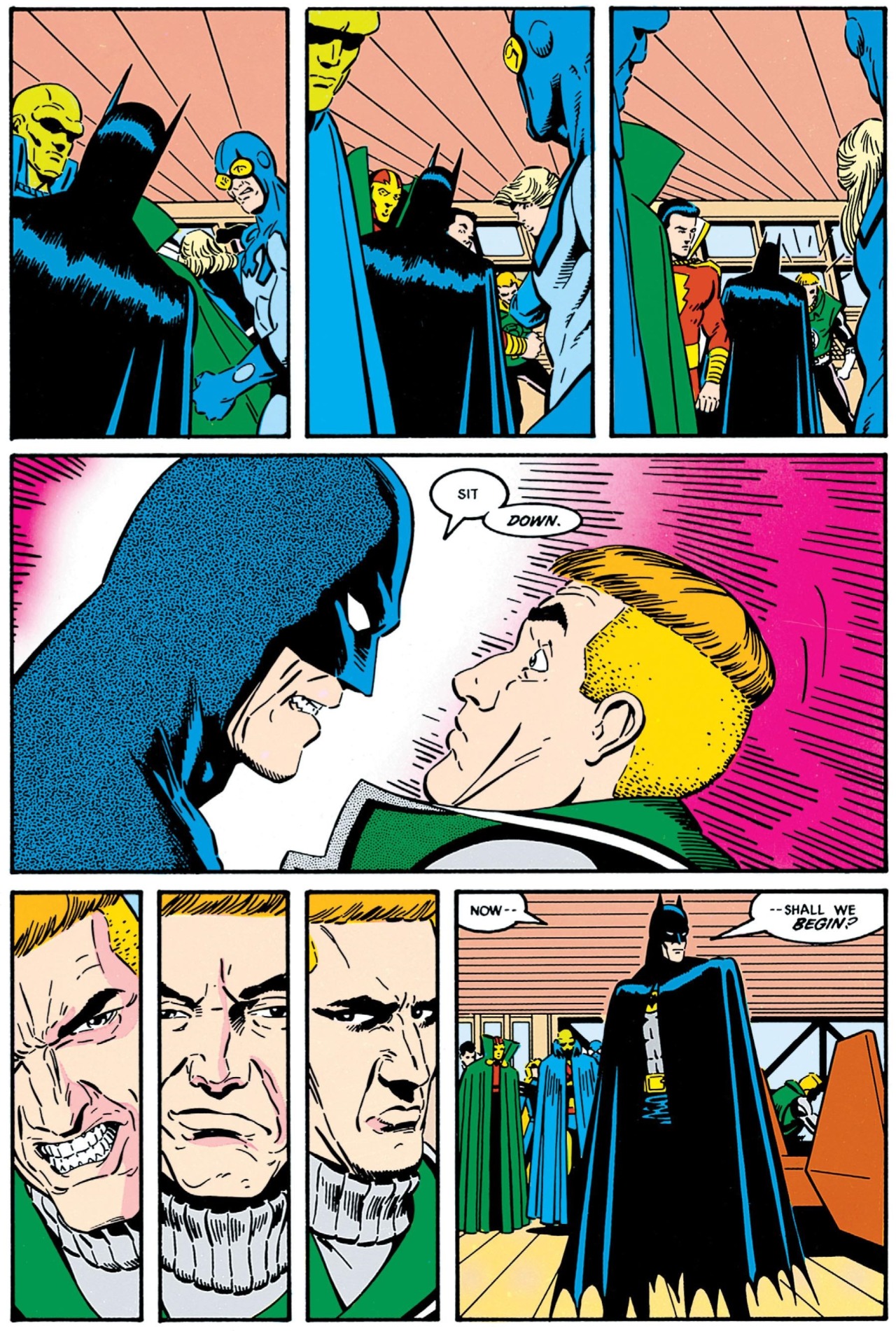 panels-of-interest:  Batman vs. Green Lantern (Guy Gardner).[from Justice League