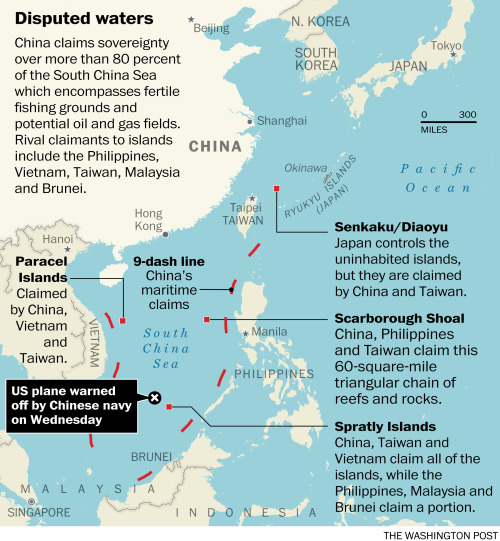 China bristles at ‘irresponsible’ U.S. flight near disputed islands