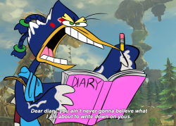 janeykara:  how i imagined revali writing in his diary tbh