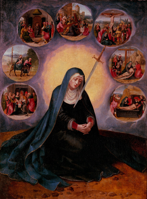 art-of-eons:   Virgin of the Seven Sorrows by The Master of the Female Half-Lengths, late 16th centu