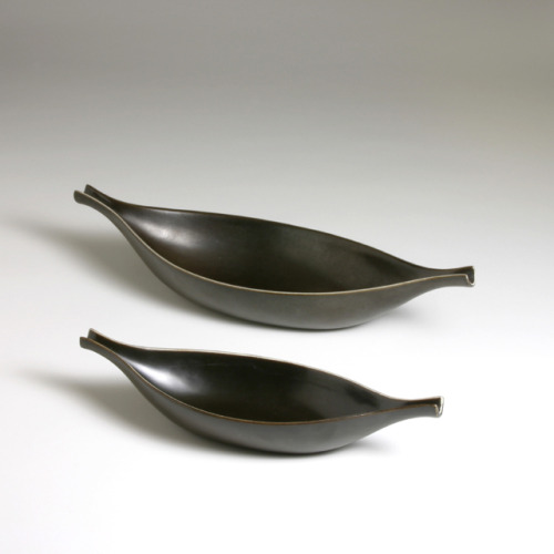 Stig Lindberg, Two Bowls, 1950s. Stoneware. Sweden. JLohmannGallery