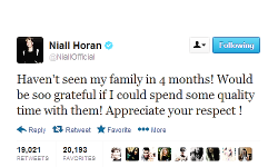  Respect Niall’s privacy please. - 09.11.2013 I&rsquo;m a directioner, but I really hate how everybody ruined this day for Niall. First it was Greg&rsquo;s wedding and now it&rsquo;s Theo&rsquo;s baptism. Like, really you guys?!?? 