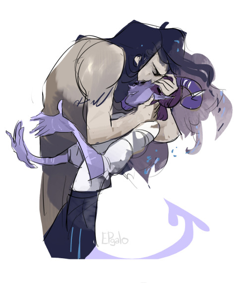 experienceplace:[id: colored sketch of Yasha and Mollymauk from Critical Role, Yasha, a big pale aas