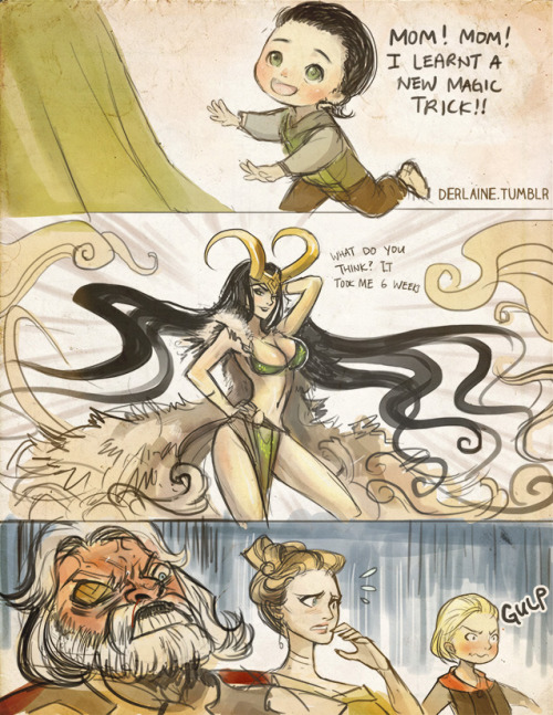 tom-sits-like-a-whore: derlaine: Loki’s Childhood  ღ˘⌣˘ღ Wondering what it will look like