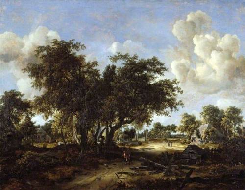 Meindert Hobbema. A Wooded Landscape with Cottages. 1665. Oil on canvas. The Fitzwilliam Museum, Cam