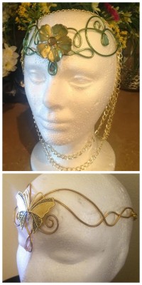 halloweencrafts:  DIY Easy Elvish Crown Tutorial from 102 Wicked Things to Do. One elvish crown is made out of floral wire (which you can get at the Dollar Store or craft store). Also, check the scrapbooking section for embellishments - the top photo’s