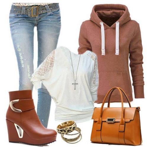 ideservenewshoesblog:  Splendid Round Toe Metal Decorated Wedge Heel Short Boots - Ericdress - Brown