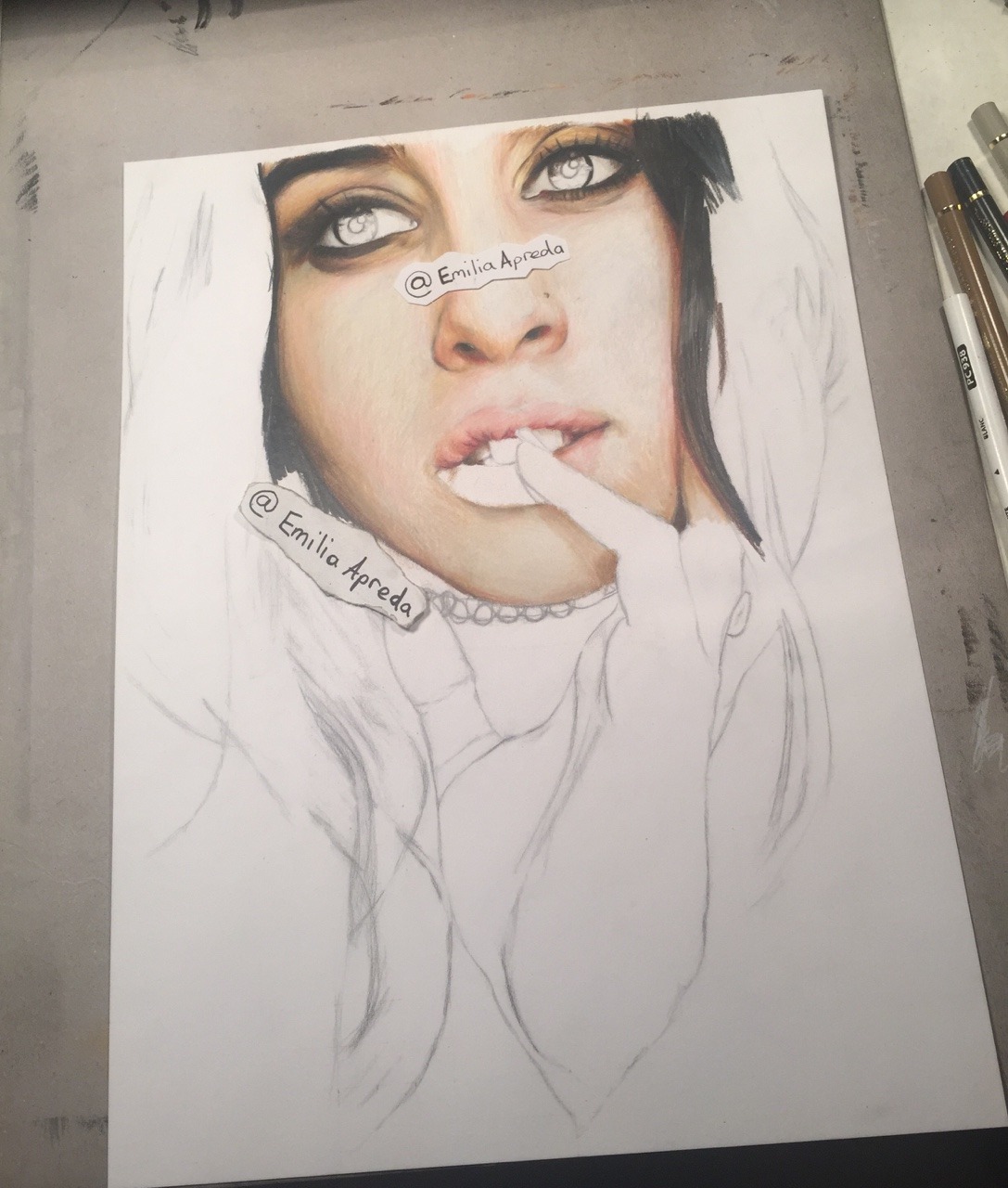 emiliaapreda:  Working on a new coloured pencil drawing of Lauren !  ssweet-dispositionn