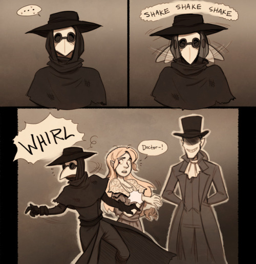 More RP panels featuring my favorite broken plague doctor vampire, Dr. Bec~ 8&gt; Suffice it to 