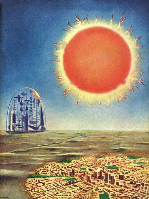 sciencefictiongallery:Ed Emshwiller - City at World’s End, 1953.