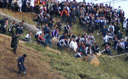 Onbashira - Japanese Log Riding Festival in Nagano that happens once every 6 years.https://www.youtu