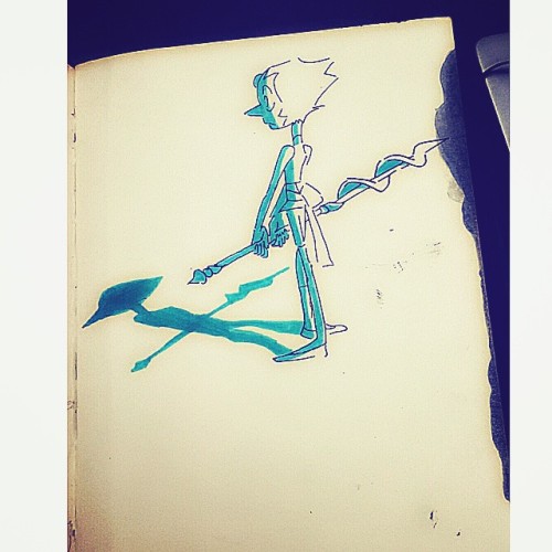 august-lord-sage:  Pensive Pearl  #Pearl #steven_universe #crystalgems #art #drawing #blue #yaas