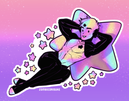 Pastel Stardust Pinup Boyfriend. Top artwork is gonna be a double-sided acrylic charm! Sorry I’m alw