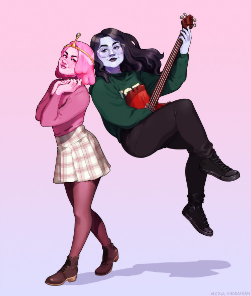 i got commissioned to draw a girl and her friend as PB and Marceline! Very cute and good concept 