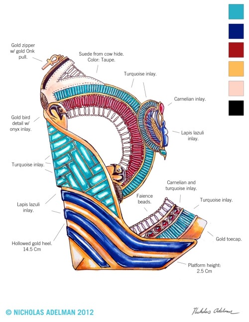 yungvermeer:  Egyptian Wedge Design This design was inspired by delicate Egyptian jewelry and King T