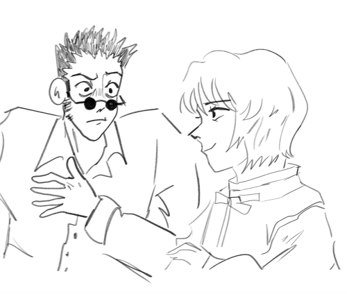 leori0:oldish leorio n kp doodles + redraws i havent posted ✌️