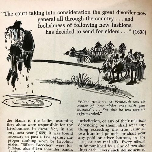 Puritans: not so keen on fashion trends (from Yankee magazine 1970) #duckingstool #oldnewengland #cu