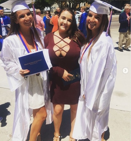 Ha ha ha. Graduating doesn’t matter when you have huge tits you can’t hide. If there was any intenti