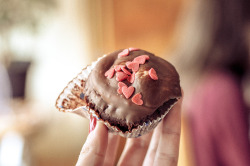 vintag3foods:  chocolate heart muffin (by