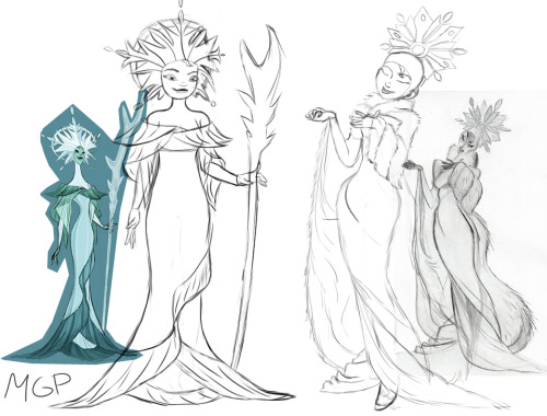 I did some sketches to see how Elsa’s concept art would look on her&hellip; and I swear the faces do