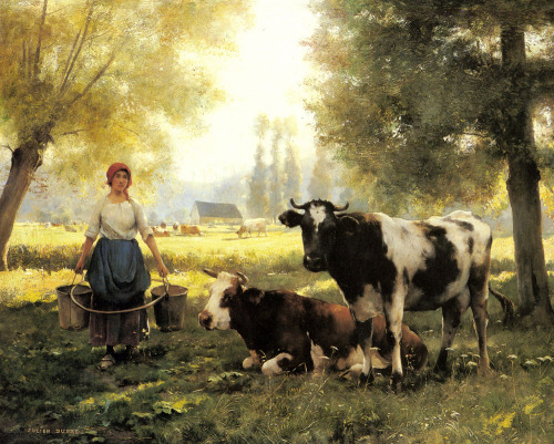 A Milkmaid with her Cows on a Summer Day Julien Dupré