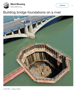 docschott:  somethingdnd:  brunhiddensmusings:  pochowek:  pondwitch:  tyloriousrex:  chrissongzzz:  So how do they make that?  This just raises more questions for me 🤦🏾‍♂️   what the FUCK   this is whats called a ‘coffer dam’, you basically