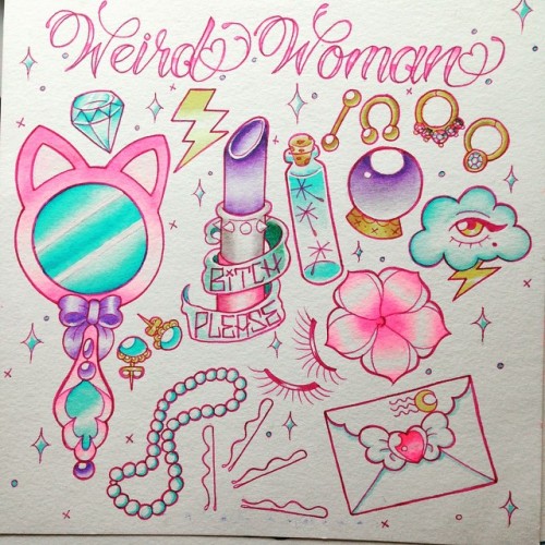 cybercissa:“Weird Woman” Tattoo Flash   IG:HarajukuTattoo