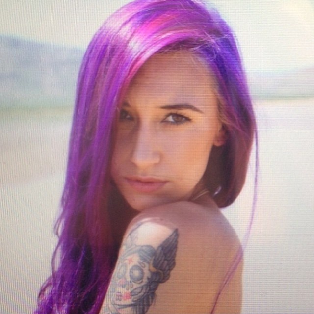 lindseyjenningss:  My gorgeous babe @yourmoonbaby and her purple hair that I did