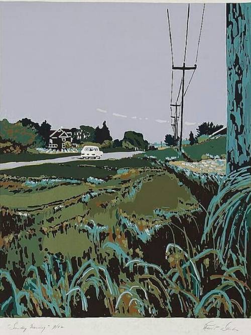 Sunday Morning    -      Robert Dash American, 1937-2013Silkscreen  , 28 &frac12; x 22 &frac12; in.