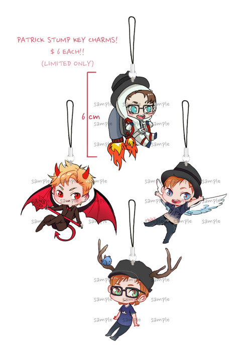 maddox-rider: maddox-rider: PATRICK STUMP KEYCHARMS $6 each charm6 cm x 6 cm (one sided)LIMITED