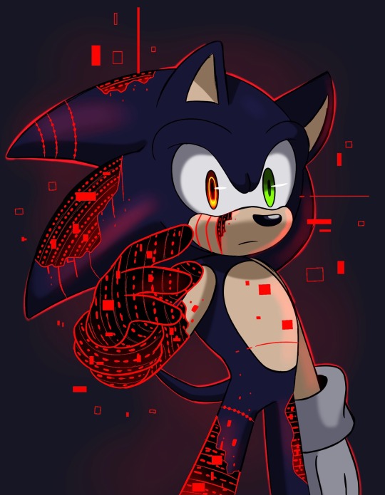 If Sonic's new form doesn't just look like this and it has the blue  glitches similar to what sage has I'm calling it ether Purest Phantom Sonic  or Cyber Super Sonic. Which