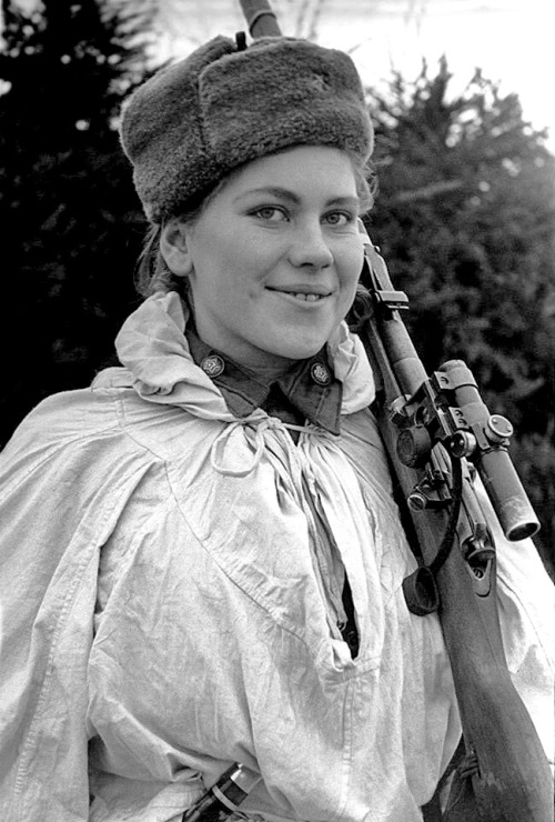 Roza Shanina, a Soviet sniper, 1943.