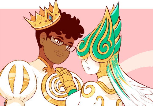 camalilium:  commission for @rosedaddv of their sagesona Tahj ballroom dancing with a Joy; I had a lot of fun with this one! :>