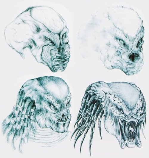 Concept art for four old favorites: The Predator (1987), V.I.N.CENT (Disney’s The Black Hole, 1979),